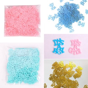 1 Bag Baby Shower Girl Pink Boy Blue Table Foil Confetti Baptism