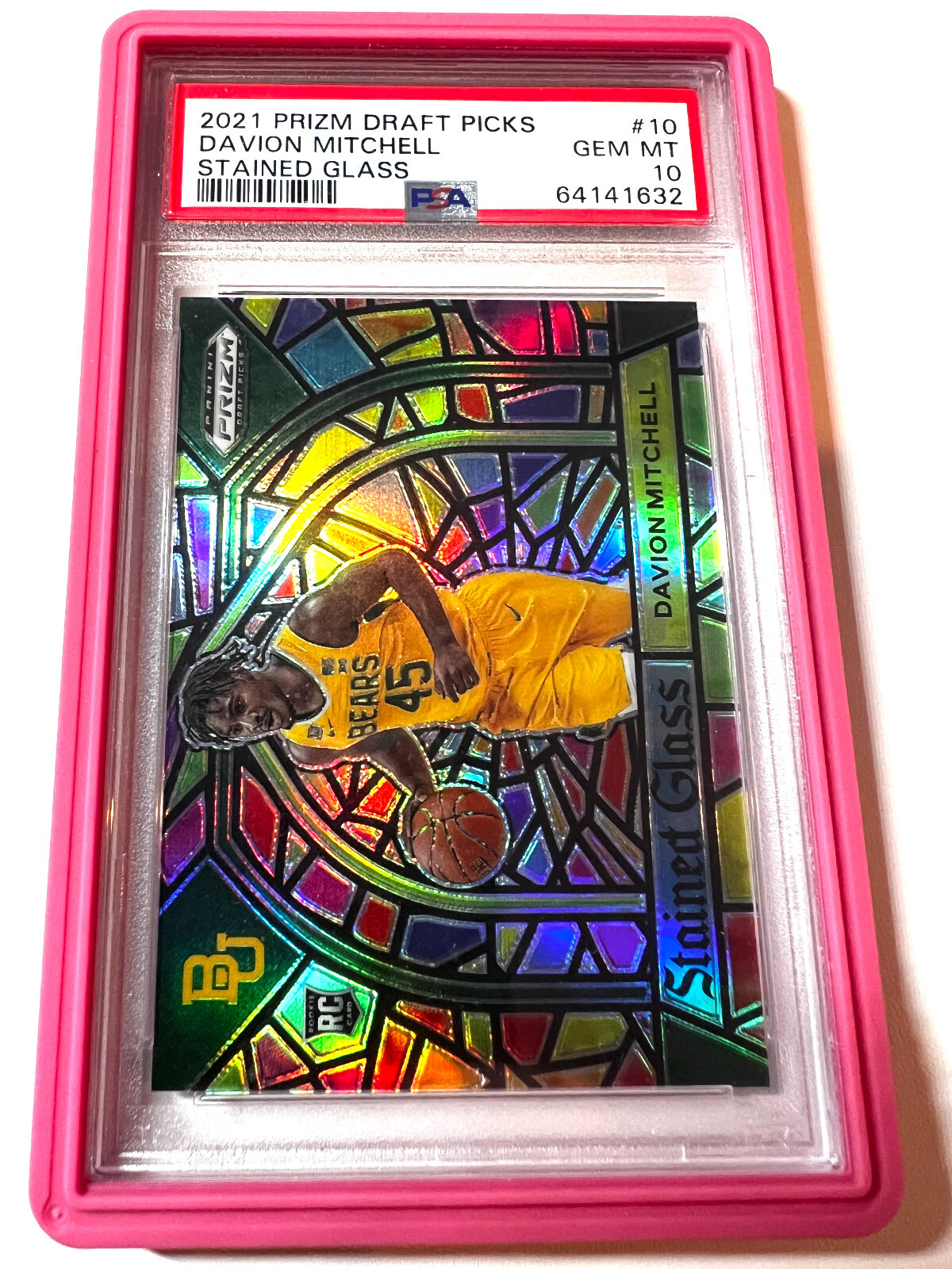 DAVION MITCHELL #10 2021 Prizm Draft Picks STAINED GLASS PSA 10 CASE HIT KINGS