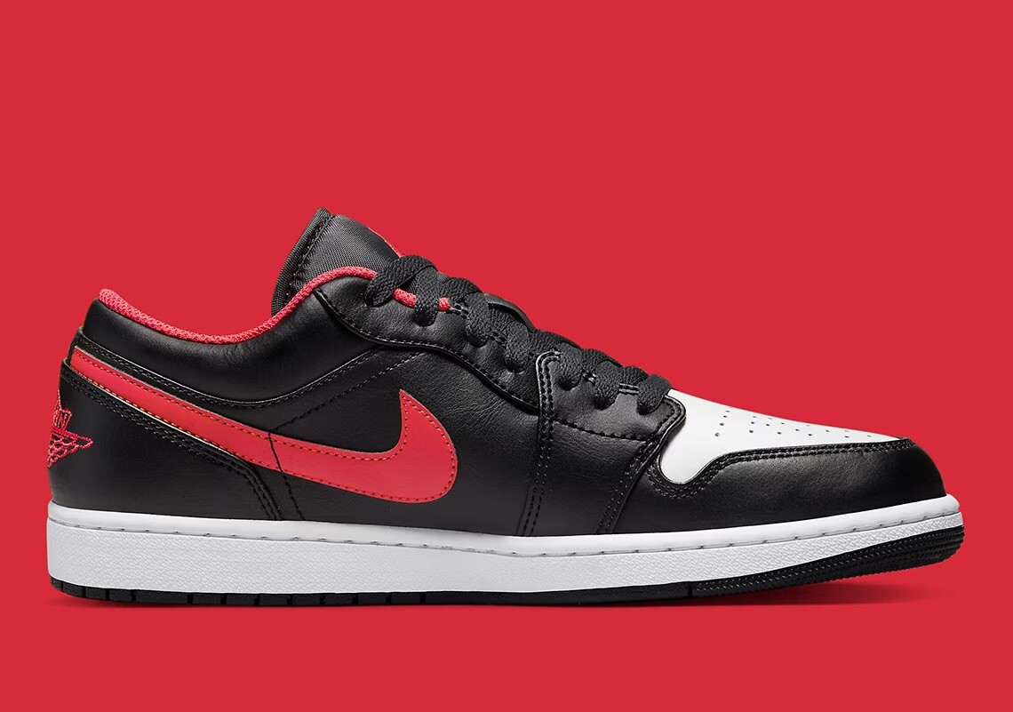 jordan 1 black fire red white low