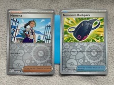 Pokemon TCG Paldean Fates NEMONA 82/91 & NEMONA'S BACKPACK 83/91 Reverse HR