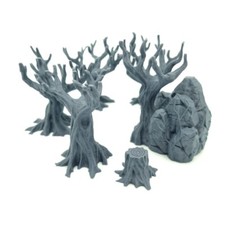 Set of 6 Trees Wargaming Terrain Wildwood Stump Tree D&D LOTR SCENERY Scatter