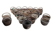 Antique Chinese Hand-Woven Willow Rice Gathering Basket with Bentwood Handle — listing 4
