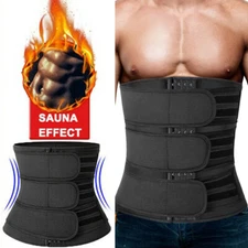 Men's Waist Trainer Corset Sauna Sweat Weight Loss Body Shaper Yoga Slimmer Belt
