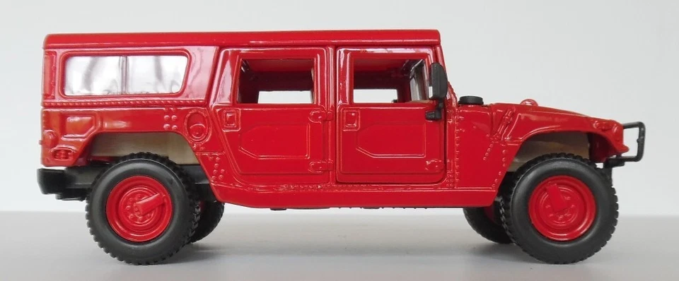 1:27 Maisto Orange/Red Hummer H1 4 Door Wagon Diecast New - Image 3 of 4
