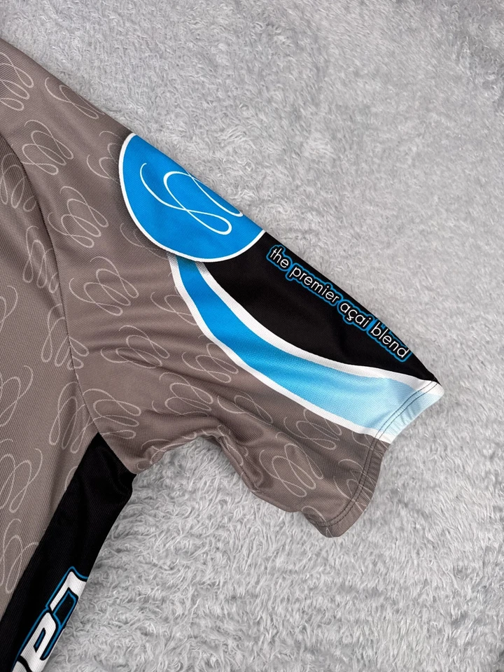 Sugoi Cycling Jersey Adult 2XL XXL Blue Gray Full Zip Mona Vie Acai Short Sleeve - Image 3 of 4