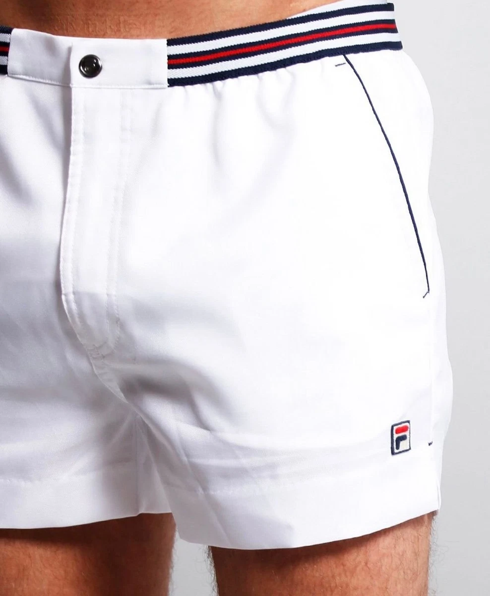 Fila Borg Hightide Wimbledon Retro White Tennis Shorts - (Football Casuals)