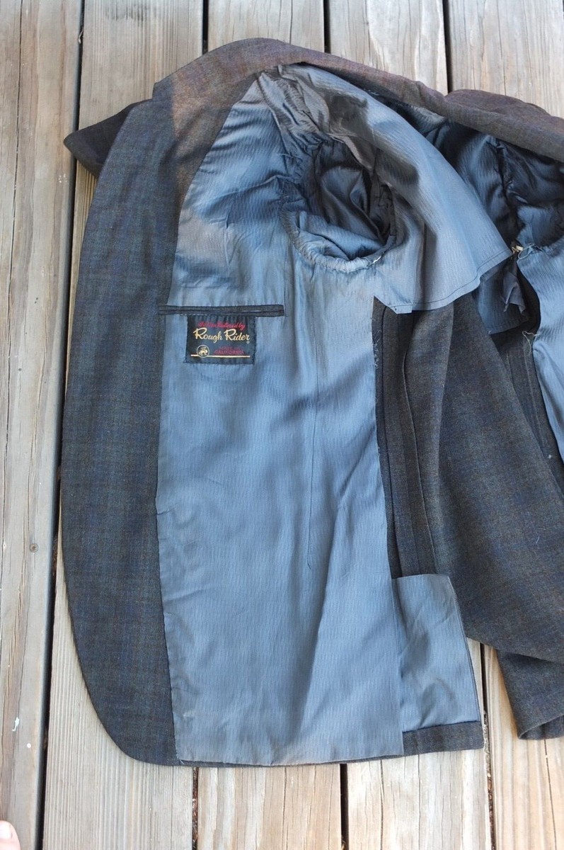 Vintage 1980s ROUGH RIDER SUIT Blazer Jacket Sport Coat 40L