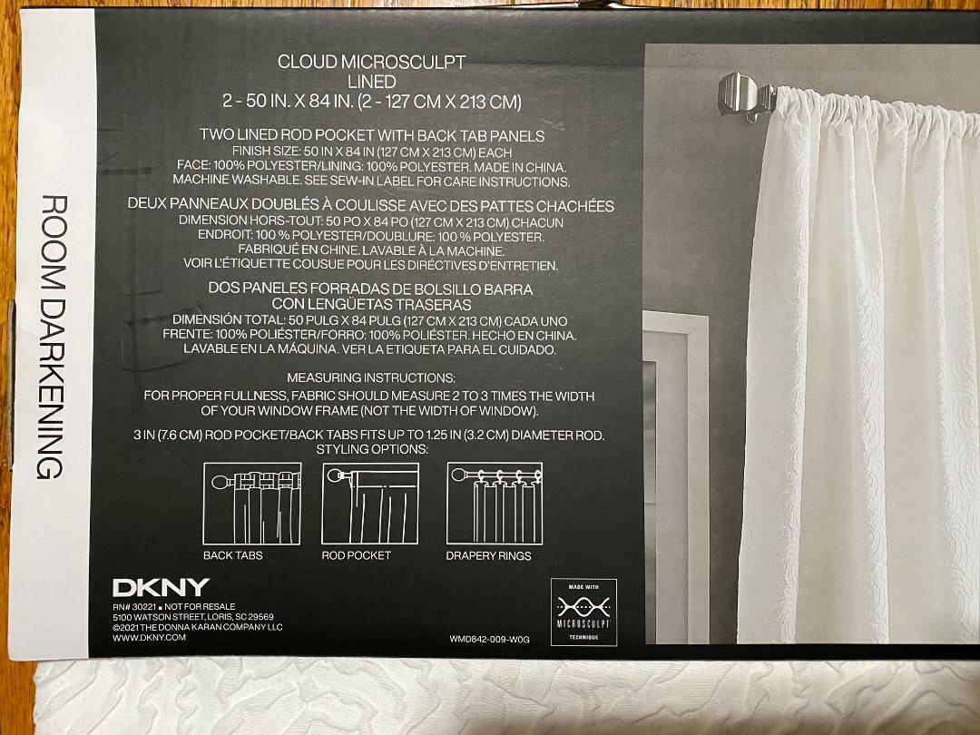 dkny cloud white curtains