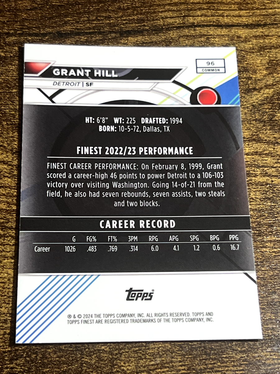 GRANT HILL 2023-24 Topps Finest Gold Geometric Refractor /50 #96