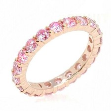 1,50CT Pink Saphir Jubil&auml;ums- Und Hochzeitsvoll-Eternity-Ring 14K Ros&eacute;gold &Uuml;ber