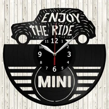 Mini Cooper Vinyl Record Wall Clock Decor Handmade 5643