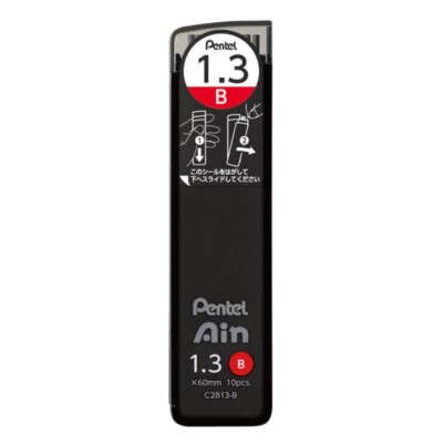 Pentel Ain Mechanical Pencil Lead 1.3 mm B,10 pieces.,C2813-B
