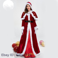Mrs. Claus Christmas Costume Xmas Party Santa Cosplay Women Red Dress