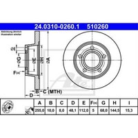 Ate 2X Bremsscheibe Hinten 2550 Voll FüR Audi A6 Avant 4B C5 Allroad