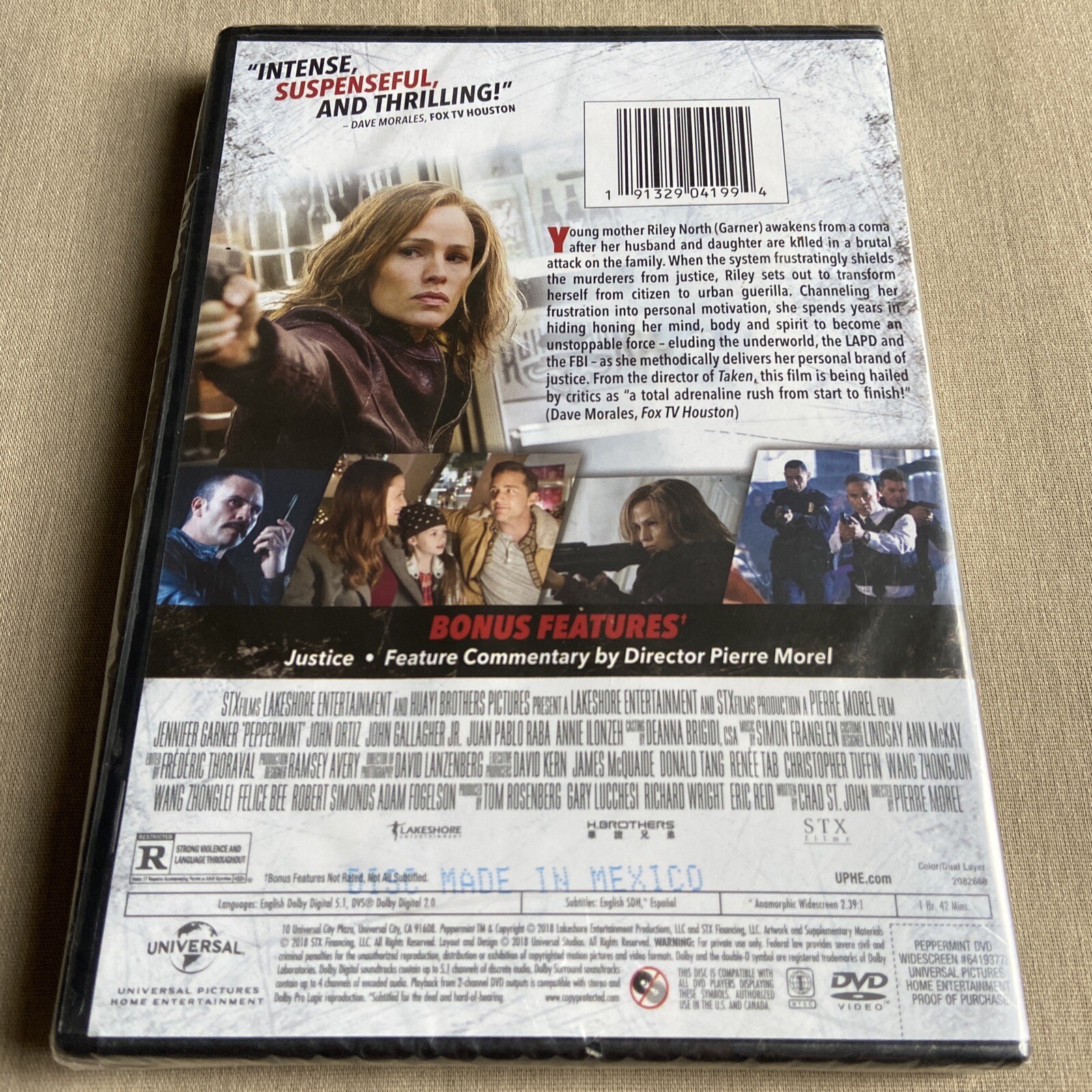 Peppermint (DVD 2018 NEW) Jennifer Garner Action Thriller Pierre Morel