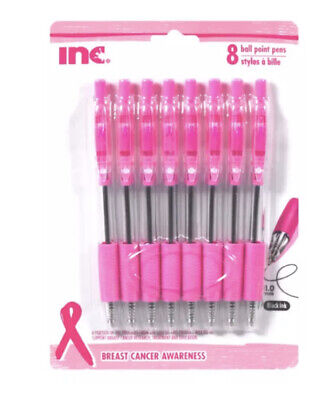 8-ct. Inc 2 Packs Breast Cancer Awareness Ballpoint Pens with Black Ink 