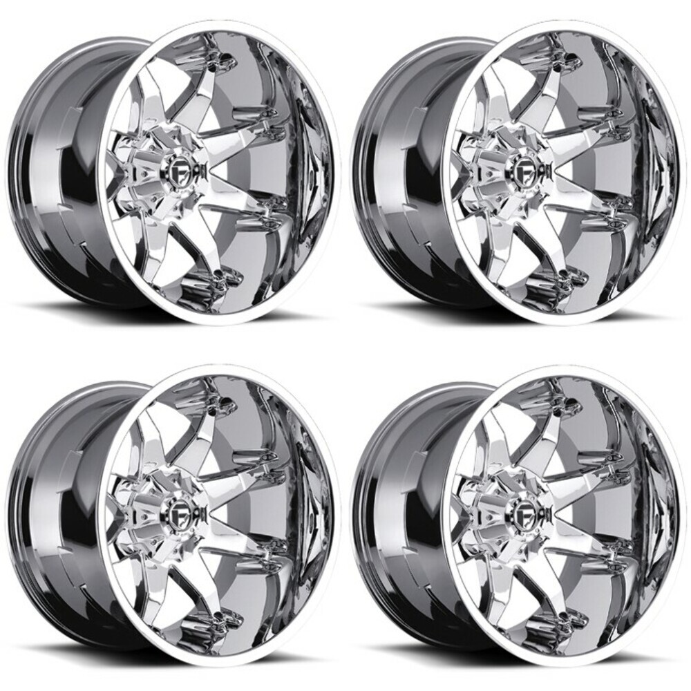 Set 4 Fuel D508 Octane 20x12 8x6.5 Chrome Plated Wheels 20" 44mm Rims eBay