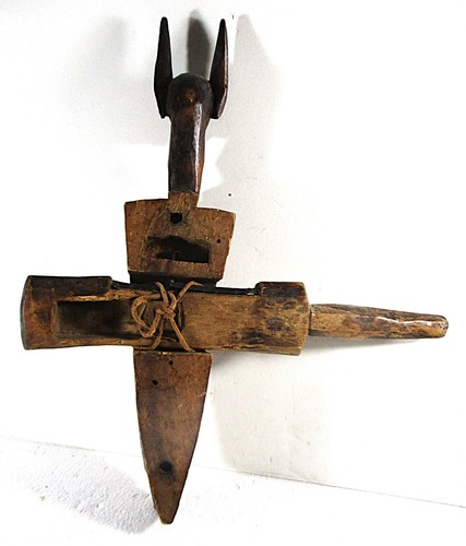 OLD BAMANA/BAMBARA SINGLE ANCESTOR FIGURE DOOR LOCK MID - EARLY 20TH C. MALI - Picture 6 of 9