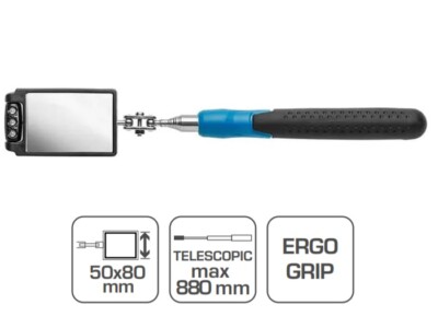 Rechteckiger Inspektionsspiegel mit LED-Licht - HT4R504 von Hogert