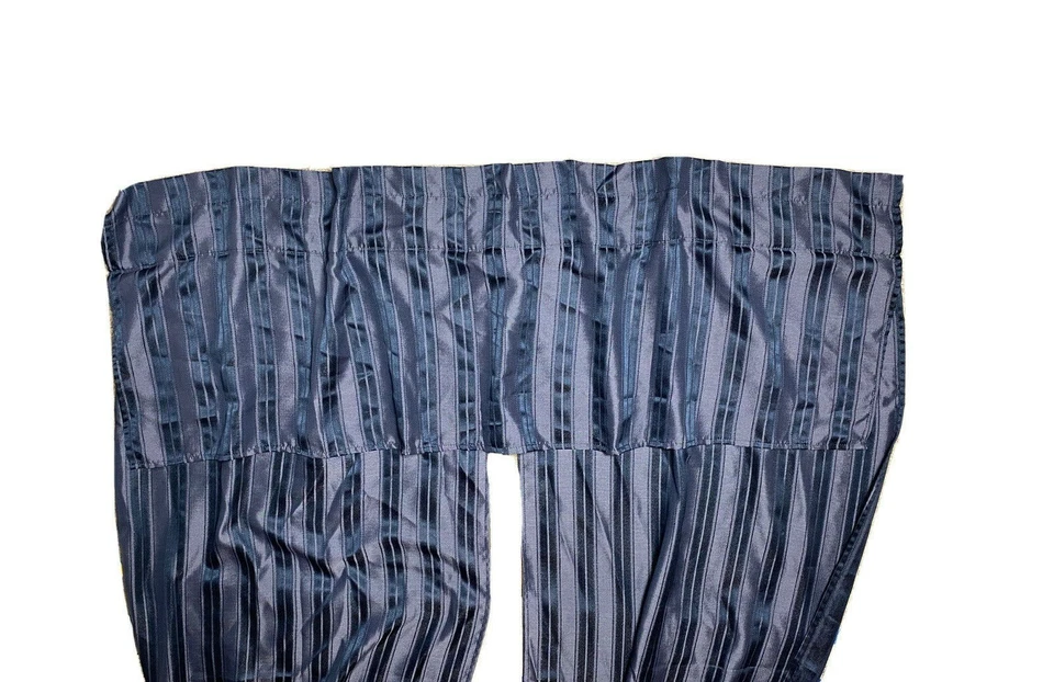 Cortinas cortinas vintage de los años 90 Room Essentials para ventanas a rayas azules azul marino Foto 2 de 4