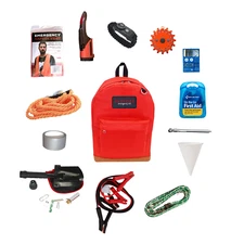 Emergency Roadside Car Kit with Jumper Cables Auto Vehicle Safety