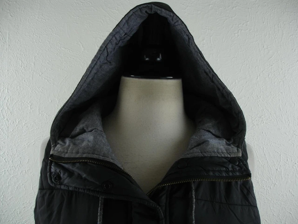 Mujer L Holden Love Pullover Chaleco Chaqueta Negro Puffer Aislado Con Capucha Acolchado Foto 2 de 4