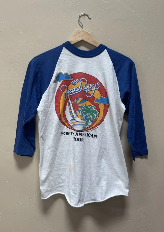 Camiseta 1982 The Beach Boys Tour Vintage Raglan Anos 80 Concerto Tamanho Médio - Imagem 2 de 4