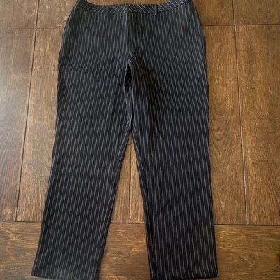 Umgee USA Women s Black White Pinstripe Dress Pants Polyester Elastane Regular