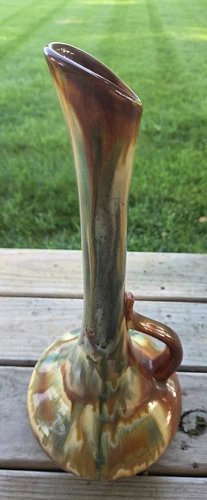 Vintage MCM Royal Haeger Pottery 408 19" Drip Glaze Atomic Green Vase