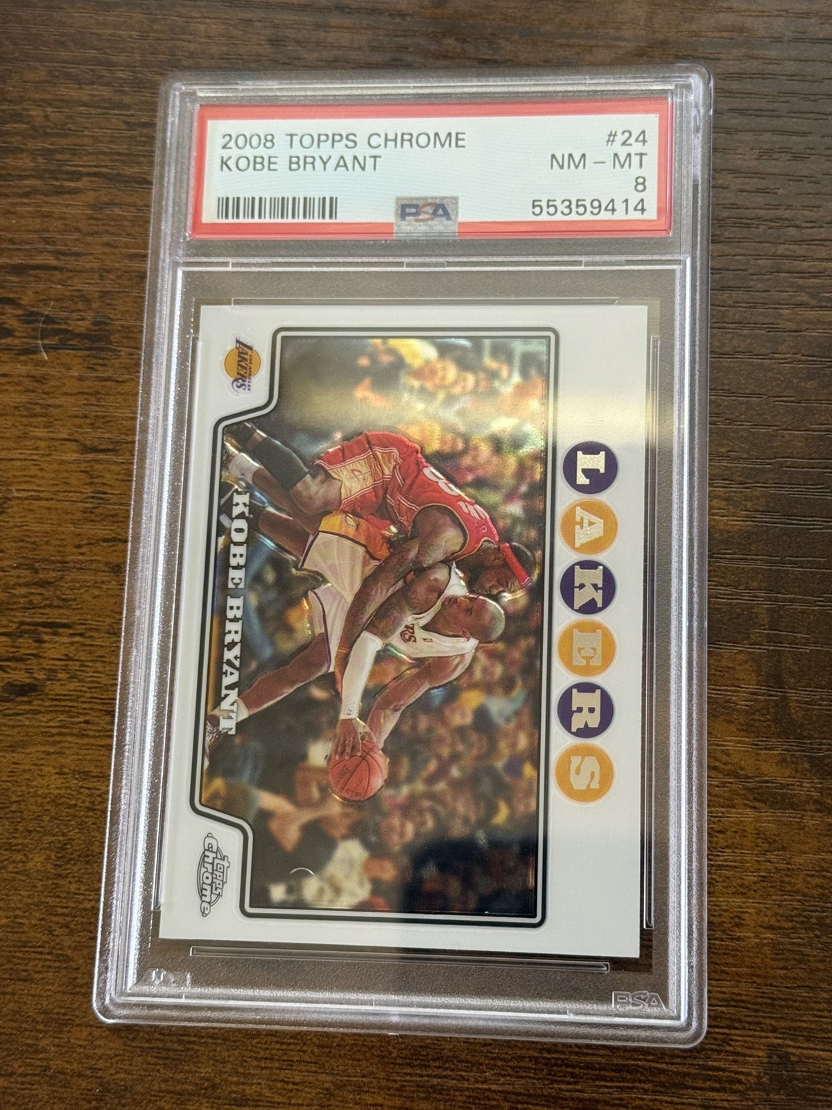 2008 TOPPS CHROME #24 KOBE BRYANT PSA 8 view 1
