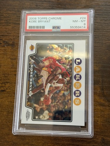 2008 TOPPS CHROME #24 KOBE BRYANT PSA 8