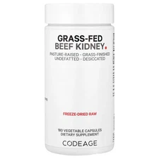 Grass-Fed Beef Kidney, 180 Vegetable Capsules (500 mg Per capsule)
