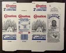 Greg Bell Bills 1986 Carnation 2% Lowfat Milk Carton #11 Unfolded Flat 12