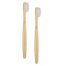 2 PCS Bamboo Toothbrushes for Adults - Soft Bristles, Natural Biodegradable, ...