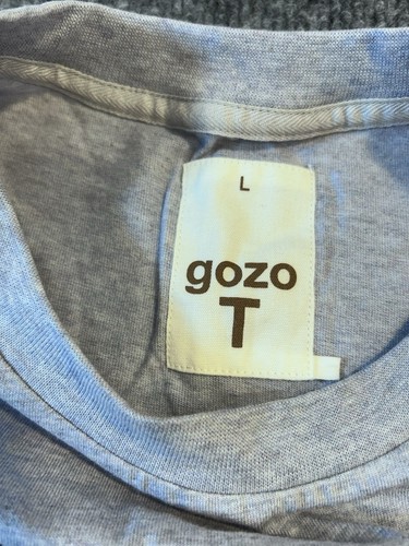 Gozo T-Shirt Youth Large Light Blue “Peace” Embroidered Black & White Threads - Picture 3 of 8
