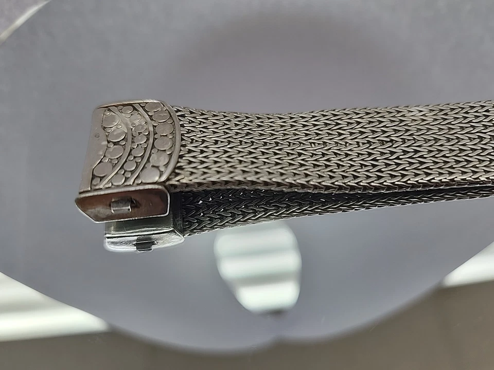 Vintage John Hardy Black Sapphire Sterling Silver 925 Mesh Bracelet Heavy 81 Gr - Image 4 of 4