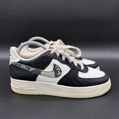 Nike Air Force 1 Low LV8 GS Snakeskin Size 7y Women s 8.5 Black And White