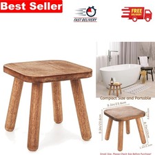 Classic Walnut Finish Small Step Stool - Ideal for Bedrooms and Living Spaces