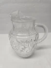 Vtg Anchor Hocking Sandwich Pattern depression clear glass Pitcher