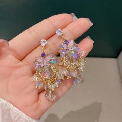 Swarovski Elements Crystal Tassel Earrings Women New