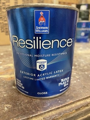 1 Qt Resilience Sherwin Williams Exterior Acrylic Latex Gloss Paint/Primary Red