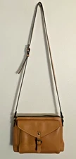 PATRICIA NASH AVELLINO Brown Leather Multi Compartment Crossbody Bag Purse