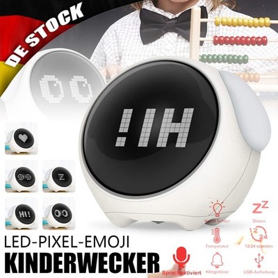 Digitaler Kinderwecker Wecker Emoji Wake UP Nachtlicht Zeitgesteuertes Wecker DE