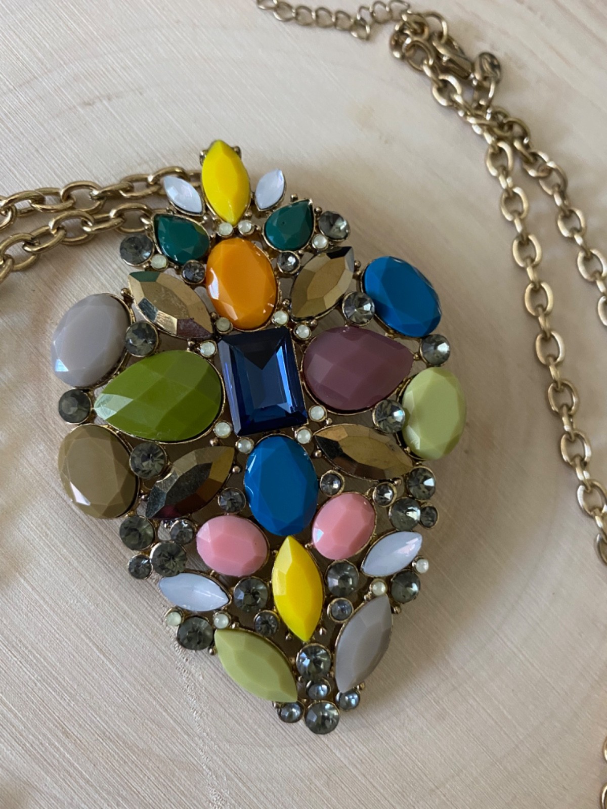 Multicolored large Statement Costume Jeweled Neck… - image 4