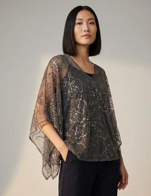 NWT ANTHROPOLOGIE WILLOW & CLAY SEQUIN TOP SZ M 8 10