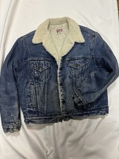 Vintage 80s Levi's Acid Wash Sherpa Denim Trucker Jacket USA Made Men's XL 46R