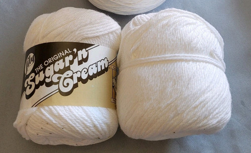 Lily Sugar 'n Cream Garn weiß 3 Unzen Farbe 00001 4-fädig Baumwolle 2er Pack, eine geöffnet - Bild 1 von 4