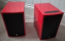 Q ACOUSTICS BT3 - Powered Bookshelf Speakers - Bright Red - IMMACULATE CONDITION