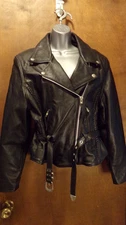 XPERT  Thinsulate  Black Leather Biker Jacket Coat  Womens Size Large