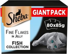 Sheba Delicacy Fishy Flavours in Jelly - Wet Cat Food - 80x 85 g (Pack of 80)  5.38 per kilo